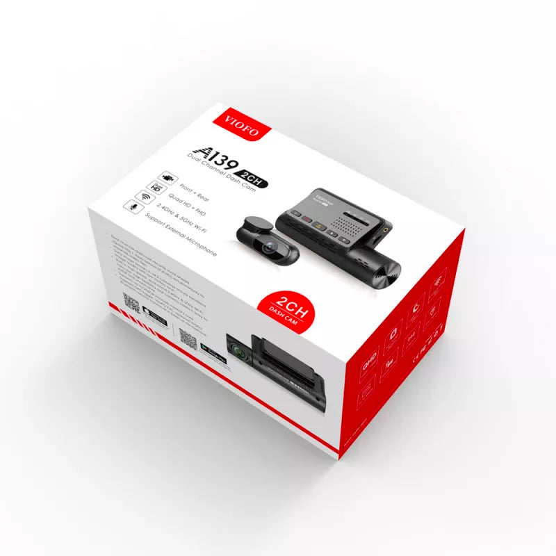VIOFO A139 Front 2K 1440P and Rear 1080P Dual Channel Dash cam Built-in 5GHz WiFi & GPS