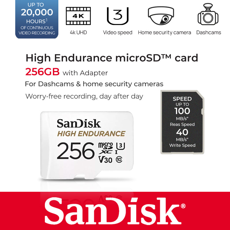 SanDisk High Endurance 256GB Micro SD Card
