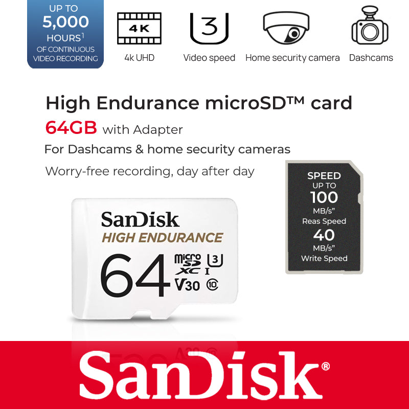 SanDisk High Endurance 64GB Micro SD Card