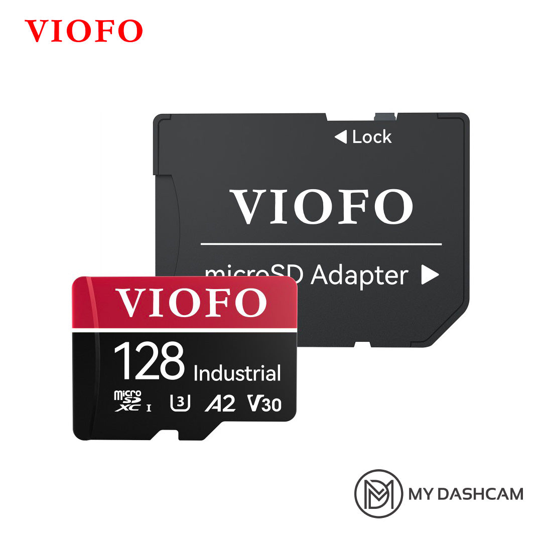 VIOFO 128GB industrial grade microSD card, U3 A22 V30 high speed memory card with adapter, support ultra HD 4K video recording