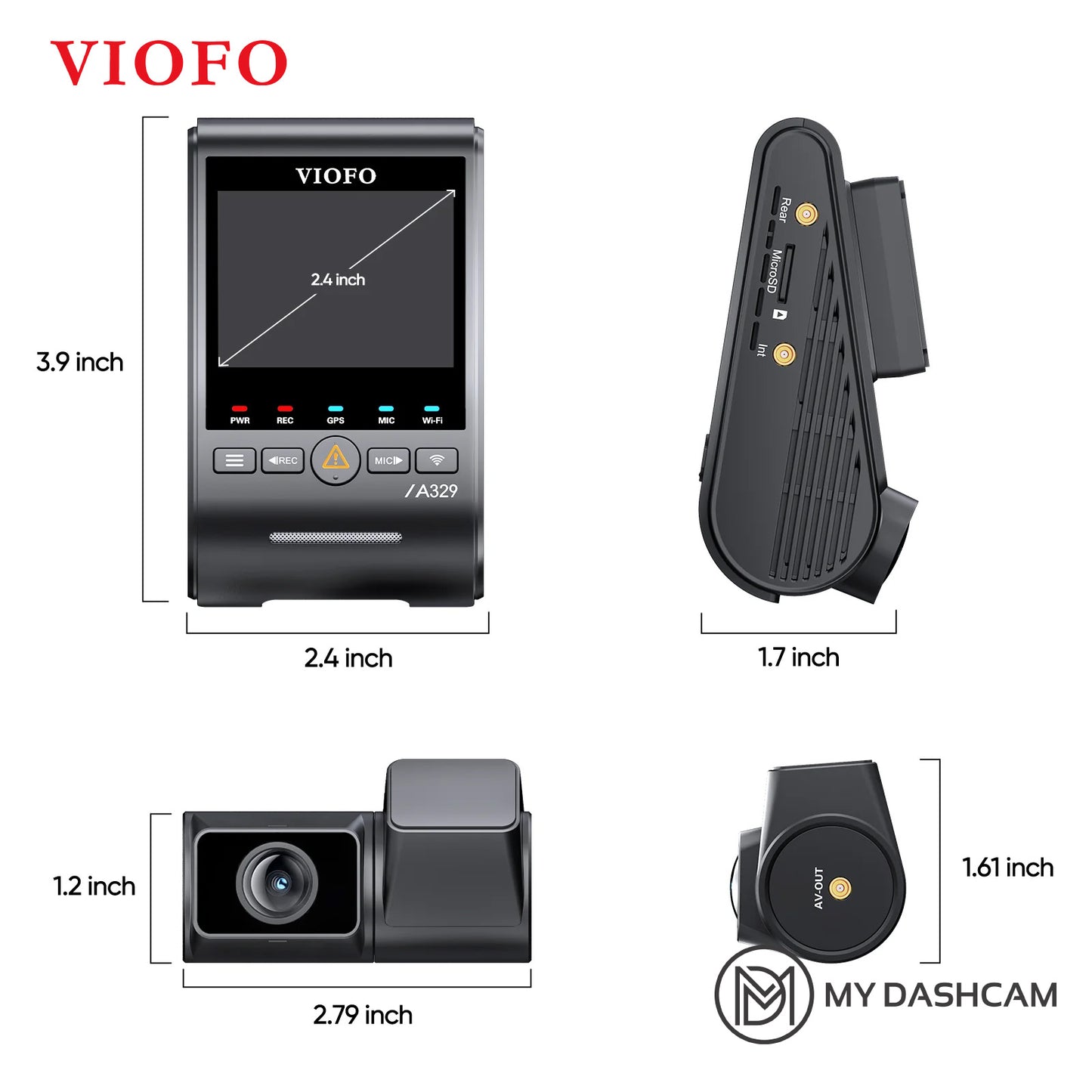 VIOFO A329S 2CH 4K 60FPS Front and 2K Rear Dashcam