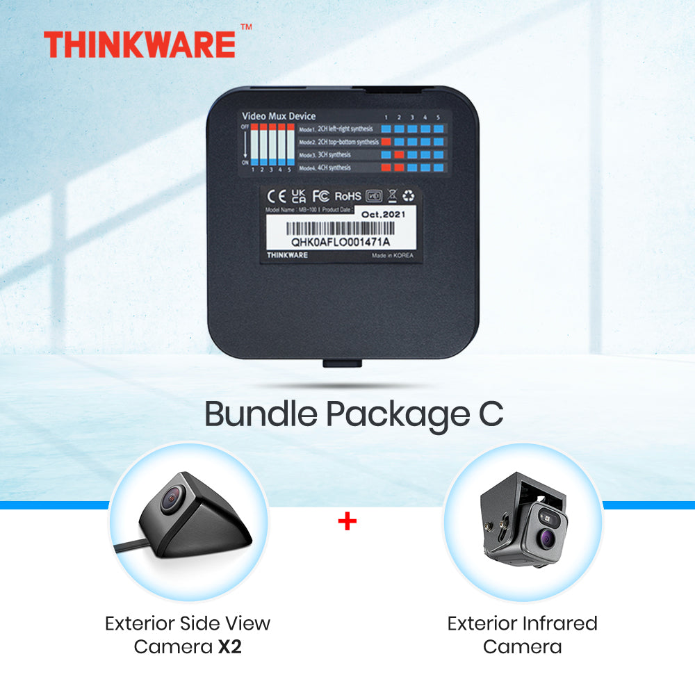 Thinkware Multiplexer Box MB-100 & Cameras Set Compatible with the F200 Pro, X700, T700 and F790