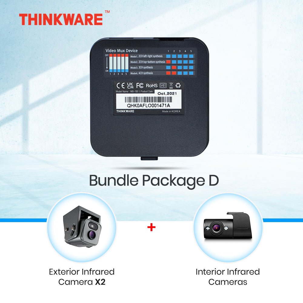 Thinkware Multiplexer Box MB-100 & Cameras Set Compatible with the F200 Pro, X700, T700 and F790
