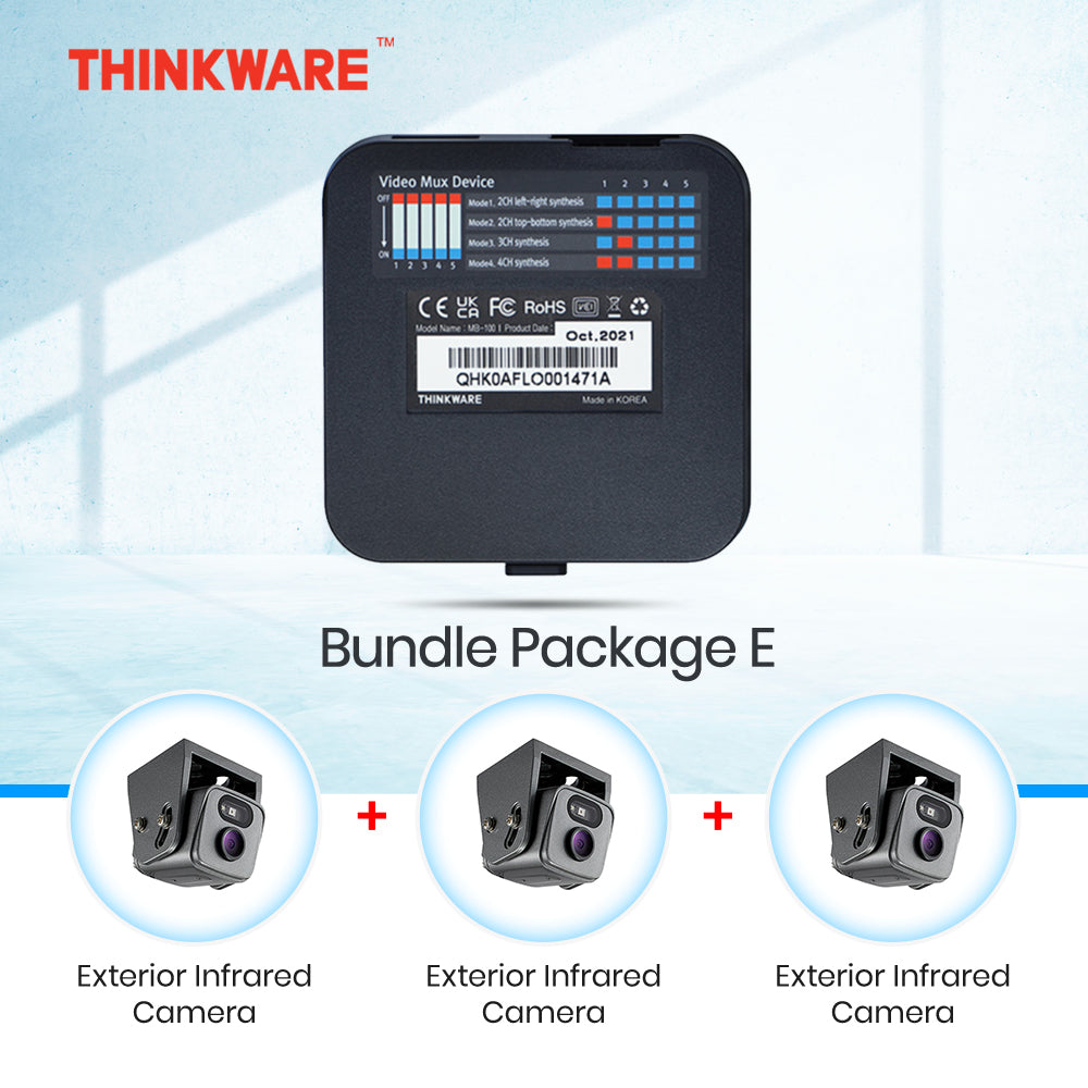 Thinkware Multiplexer Box MB-100 & Cameras Set Compatible with the F200 Pro, X700, T700 and F790