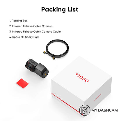 VIOFO RCC360 2K HDR Fisheye Cabin Cam, Super Night Vision Infrared Interior Cam for A329S/A329SW
