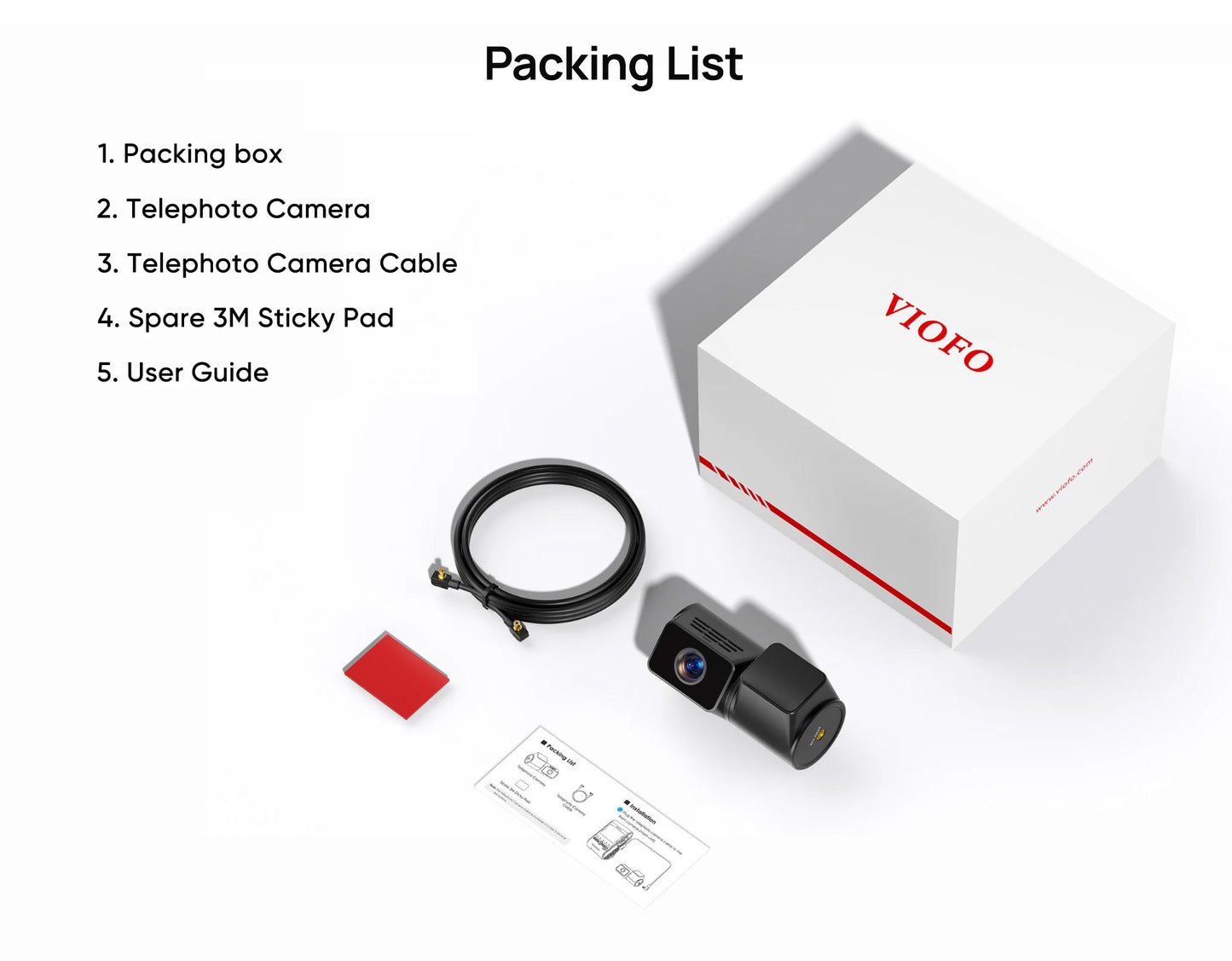 VIOFO RTC420 2K HDR Telephoto Camera Set with Sony STARVIS 2 Sensor for A329S/A329TW Series
