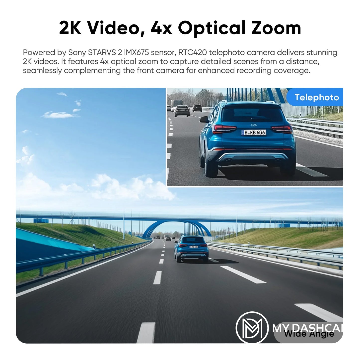 VIOFO RTC420 2K HDR Telephoto Camera Set with Sony STARVIS 2 Sensor for A329S/A329TW Series