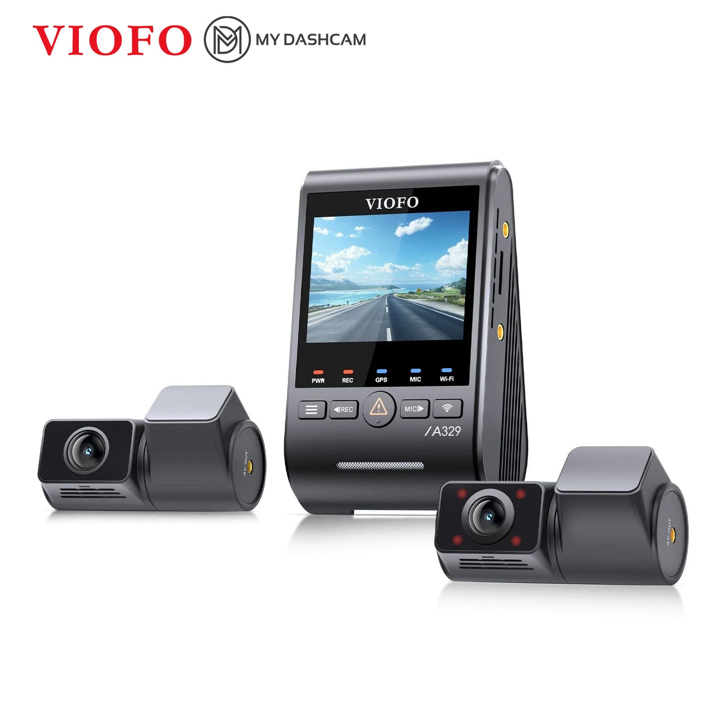 VIOFO A329S 3CH First 4K 30FPS Front+2K Wide 210° FOV Fisheye Cabin+2K Rear Dash Cam with STARVIS 2 Sensor 3-Channel HDR, Support SSD Storage