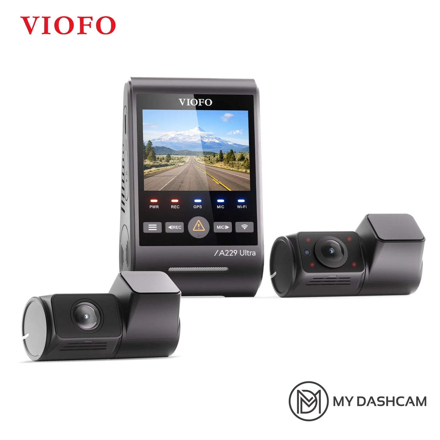 VIOFO A229 Ultra 3CH 4K Front+4K Rear+1080P Fisheye Cabin Dashcam with Triple Sony STARVIS 2 Sensors, 3-Channel HDR, Ultra Fast 5GHz Wi-Fi & Precise GPS, Smart Voice Control