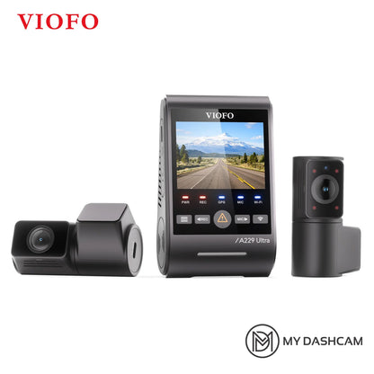 VIOFO A229 Ultra 3CH 4K Front+4K Rear+1080P Fisheye Cabin Dashcam with Triple Sony STARVIS 2 Sensors, 3-Channel HDR, Ultra Fast 5GHz Wi-Fi & Precise GPS, Smart Voice Control
