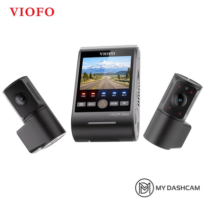 VIOFO A229 Ultra 3CH 4K Front+4K Rear+1080P Fisheye Cabin Dashcam with Triple Sony STARVIS 2 Sensors, 3-Channel HDR, Ultra Fast 5GHz Wi-Fi & Precise GPS, Smart Voice Control