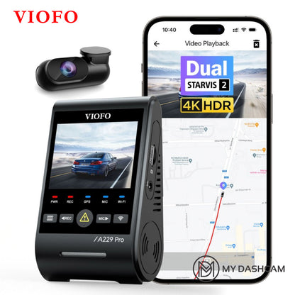 VIOFO A229 PRO 2CH Front 4K UHD Rear 2K QHD Dual SONY Starvis 2 and HDR Dash cam