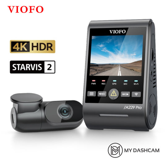 VIOFO A229 PRO 2CH Front 4K UHD Rear 2K QHD Dual SONY Starvis 2 and HDR Dash cam