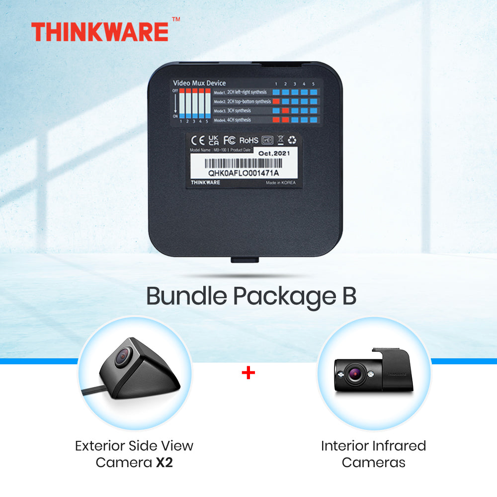 Thinkware Multiplexer Box MB-100 & Cameras Set Compatible with the F200 Pro, X700, T700 and F790